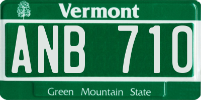 VT license plate ANB710