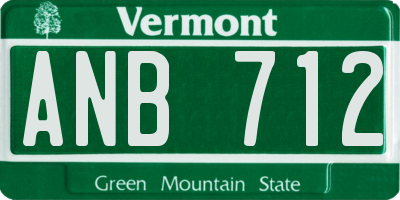 VT license plate ANB712