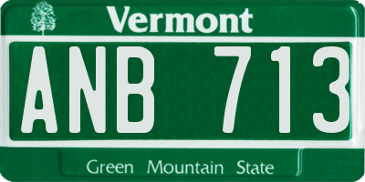 VT license plate ANB713