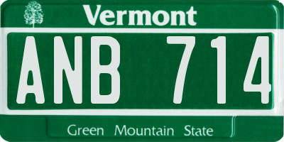VT license plate ANB714