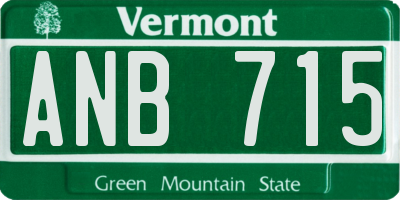 VT license plate ANB715