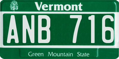 VT license plate ANB716