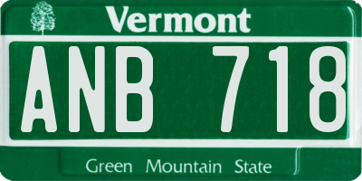VT license plate ANB718