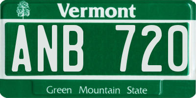VT license plate ANB720