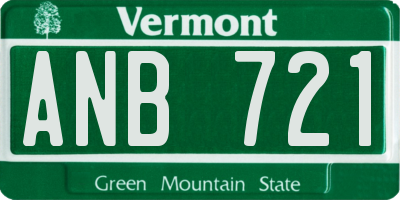 VT license plate ANB721