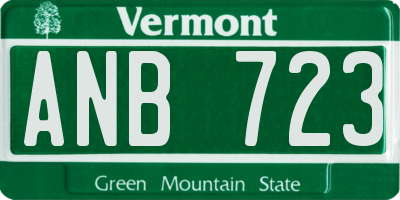 VT license plate ANB723