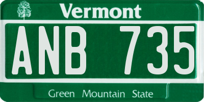VT license plate ANB735