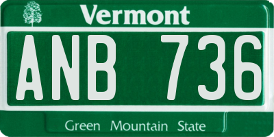 VT license plate ANB736