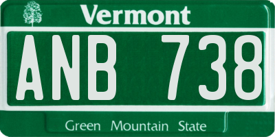 VT license plate ANB738