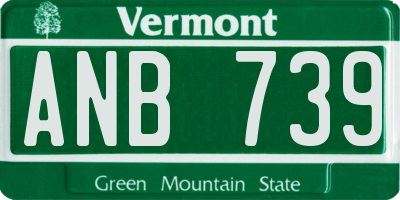VT license plate ANB739