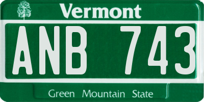 VT license plate ANB743