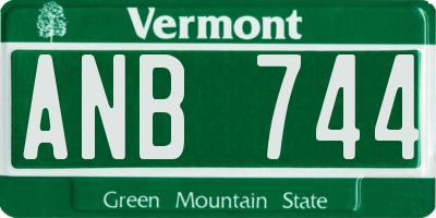 VT license plate ANB744