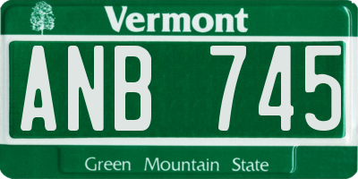 VT license plate ANB745