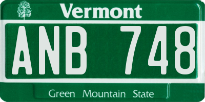 VT license plate ANB748