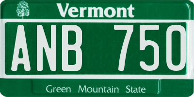 VT license plate ANB750