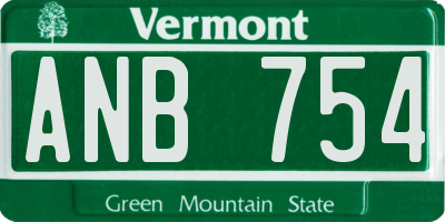 VT license plate ANB754