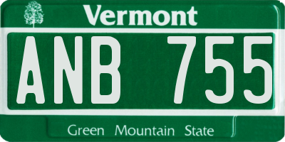 VT license plate ANB755