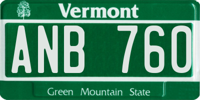 VT license plate ANB760