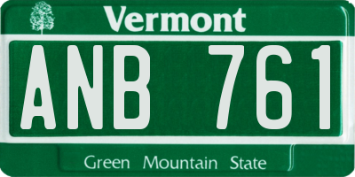 VT license plate ANB761