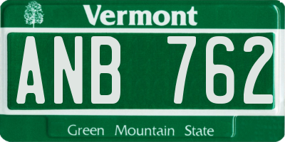 VT license plate ANB762