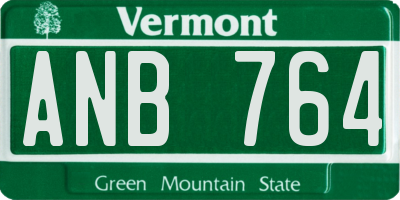VT license plate ANB764