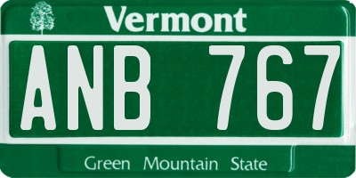 VT license plate ANB767