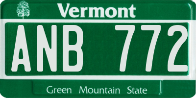 VT license plate ANB772
