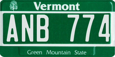 VT license plate ANB774