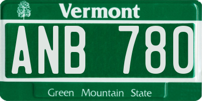 VT license plate ANB780