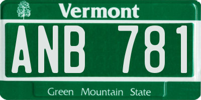 VT license plate ANB781