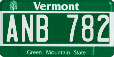 VT license plate ANB782
