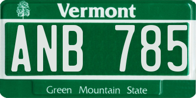 VT license plate ANB785