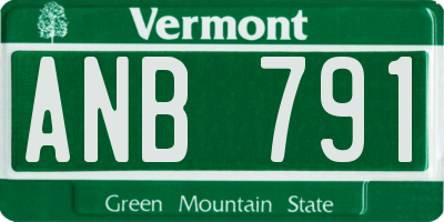 VT license plate ANB791
