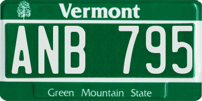 VT license plate ANB795