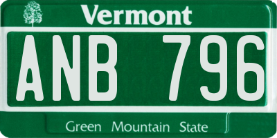 VT license plate ANB796