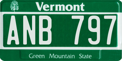 VT license plate ANB797
