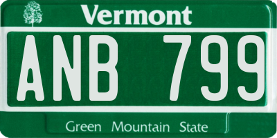 VT license plate ANB799