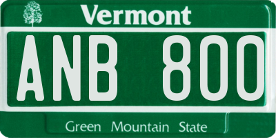 VT license plate ANB800