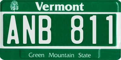 VT license plate ANB811