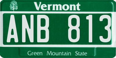 VT license plate ANB813