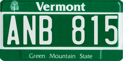 VT license plate ANB815
