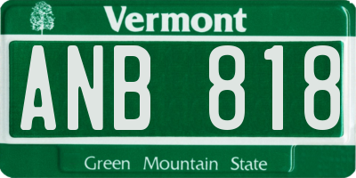 VT license plate ANB818
