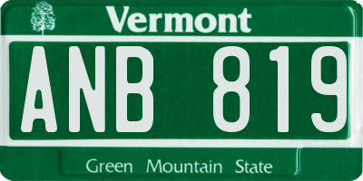 VT license plate ANB819