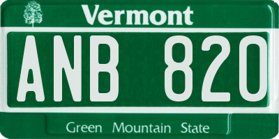 VT license plate ANB820