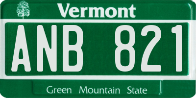 VT license plate ANB821