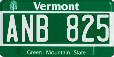 VT license plate ANB825