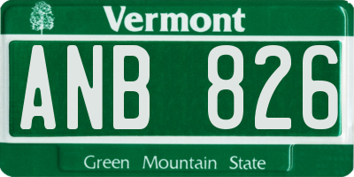 VT license plate ANB826