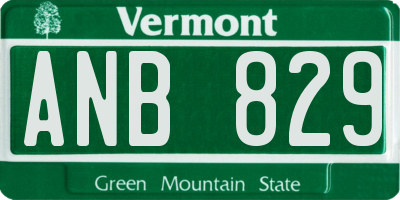 VT license plate ANB829