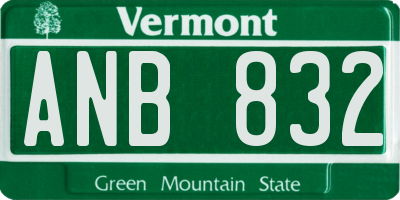 VT license plate ANB832