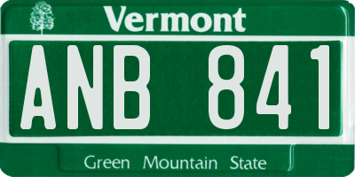 VT license plate ANB841